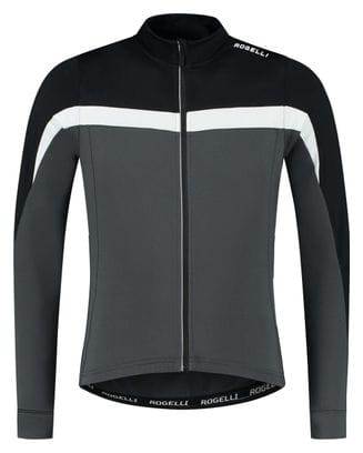 Maillot Manches Longues Velo Rogelli Course - Homme - Noir/Gris/Blanc