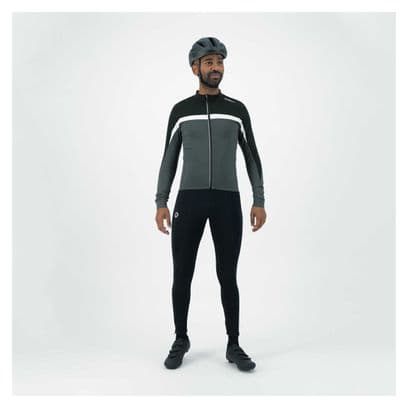 Maillot Manches Longues Velo Rogelli Course - Homme - Noir/Gris/Blanc