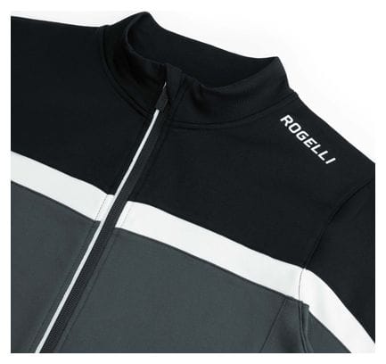 Maillot Manches Longues Velo Rogelli Course - Homme - Noir/Gris/Blanc