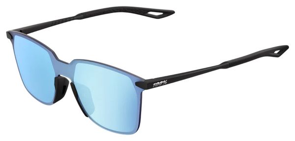 100% Legere Vierkant Soft Tact Zwart / HiPER® Blue Mirror glazen