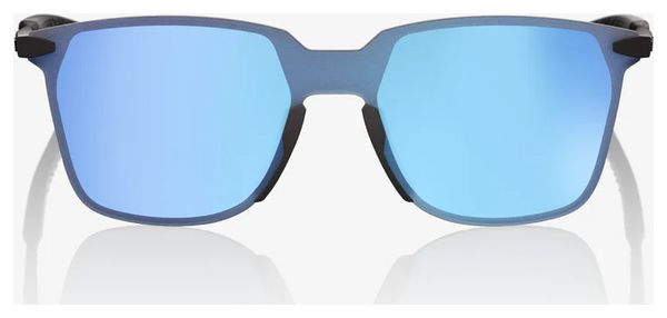 100% Legere Vierkant Soft Tact Zwart / HiPER® Blue Mirror glazen