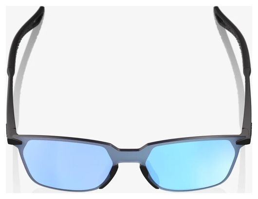 100% Legere Vierkant Soft Tact Zwart / HiPER® Blue Mirror glazen
