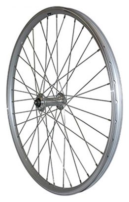 ROUE VTT 24  AVANT ALU ARGENT DOUBLE PAROI MOY ALU BLOCAGE