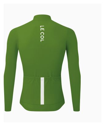 Heren Pro Collar Long Sleeve Jersey Aqua Zero Groen