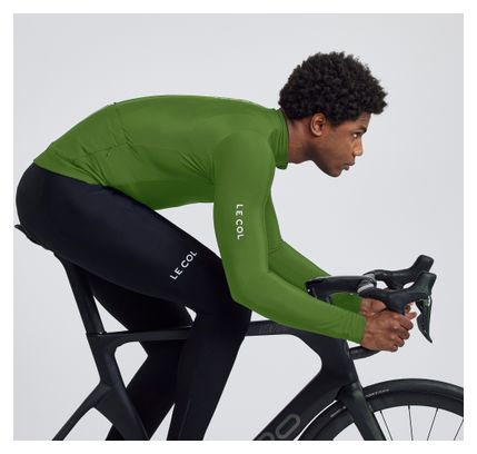 Heren Pro Collar Long Sleeve Jersey Aqua Zero Groen