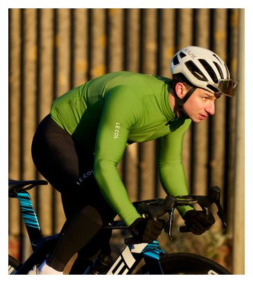 Heren Pro Collar Long Sleeve Jersey Aqua Zero Groen