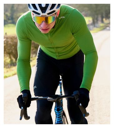 Heren Pro Collar Long Sleeve Jersey Aqua Zero Groen
