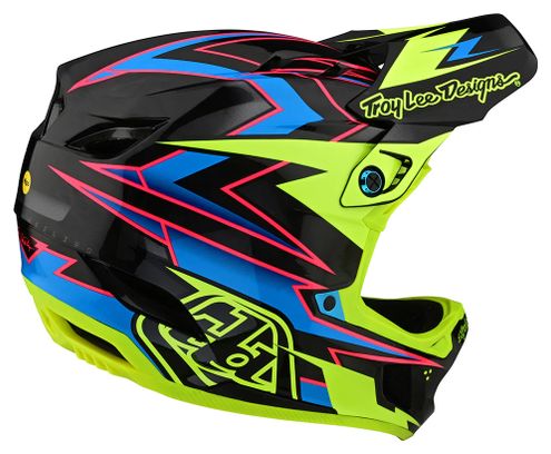 Troy Lee Designs D4 Carbon Volt Helmet Black/Fluorescent Yellow