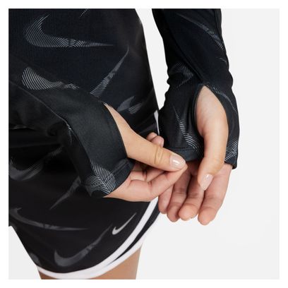 Sudadera con capucha <strong>Nike Dri-Fit Swoosh Print Pacer Mujer</strong> Negra