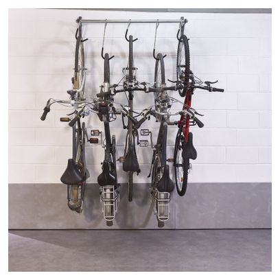 Mottez wall-mounted sliding bike rack for 5 bikes