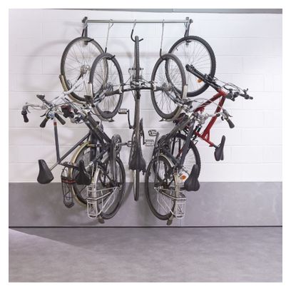 Mottez wall-mounted sliding bike rack for 5 bikes