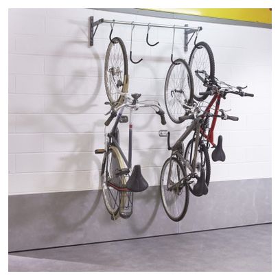 Mottez wall-mounted sliding bike rack for 5 bikes