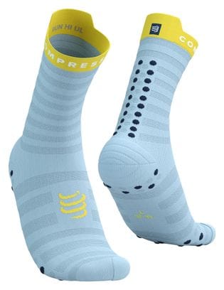 Compressport Pro Racing V4.0 Ultralight Run High Socks Blue/Yellow