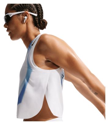 Canotta corta Nike AeroSwift bianca da donna