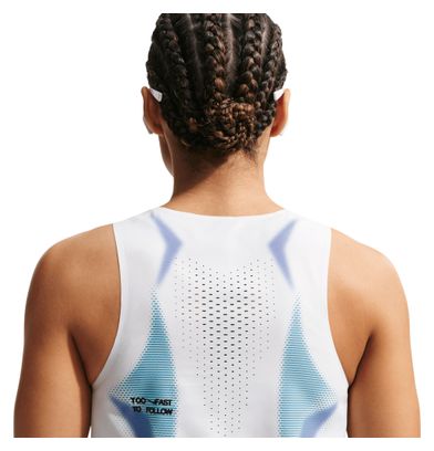 Canotta corta Nike AeroSwift bianca da donna