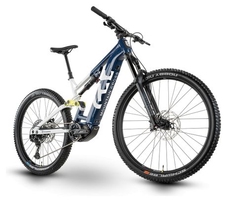 VTT Électrique Tout-Suspendu Husqvarna Mountain Cross MC2 Sram SX Eagle 12V 630 Wh 27.5'' Bleu/Blanc 2023