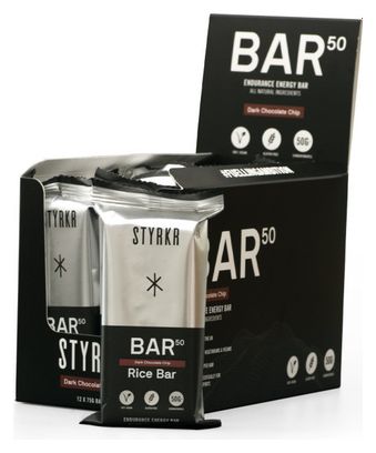 Styrkr BAR50 Pépites de chocolat noir Barre Énergétique Boîte de 12 pièces