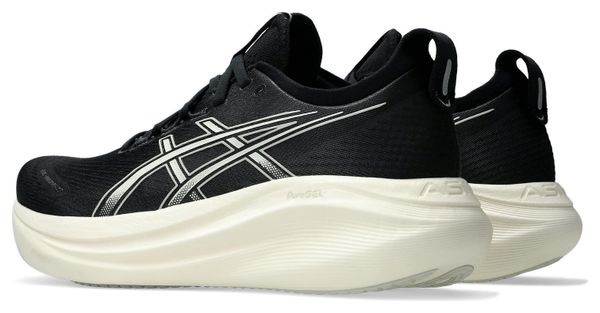 Chaussures Running Asics Gel-Nimbus 27 Large Noir/Blanc Homme