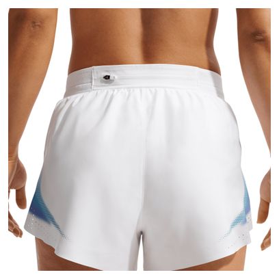 Pantalones cortos Nike AeroSwift 3in con aberturas, blancos, para mujer