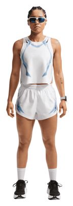 Pantalones cortos Nike AeroSwift 3in con aberturas, blancos, para mujer