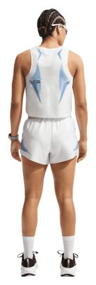 Pantalones cortos Nike AeroSwift 3in con aberturas, blancos, para mujer