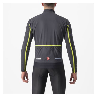 Castelli Flight Air Long Sleeve Jacket Dark Grey/Fluorescent Yellow