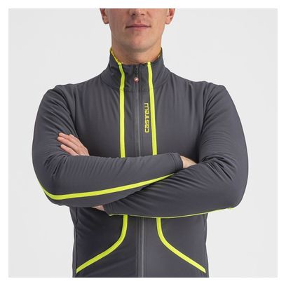 Castelli Flight Air Long Sleeve Jacket Dark Grey/Fluorescent Yellow