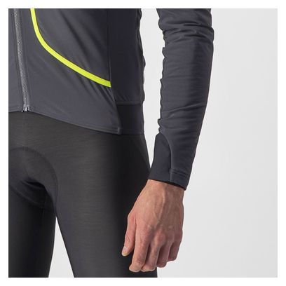 Castelli Flight Air Long Sleeve Jacket Dark Grey/Fluorescent Yellow