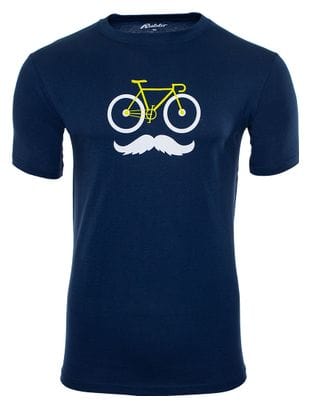 Rubb'r Moustache Short Sleeve T-Shirt Blue