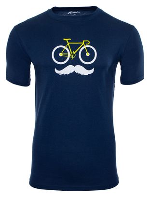 Rubb'r Moustache Short Sleeve T-Shirt Blue