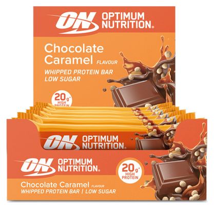 Boîte Whipped Protein (10x60g) - Optimum Nutrition - Chocolat Caramel -  Barres Protéinées