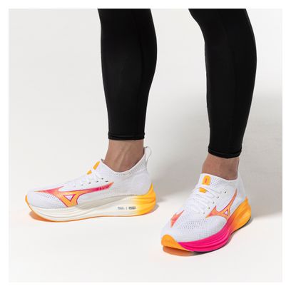 Mizuno Neo Zen Laufschuh Weiß/Pink/Orange Unisex