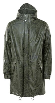 Rains Long Quilted Parka Oil Camo Green
