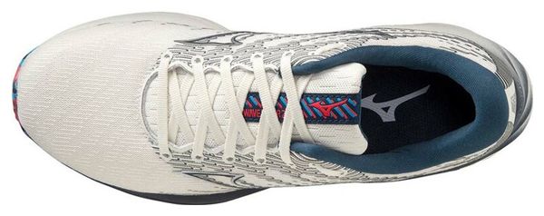 Chaussures de Running Mizuno Wave Rider 26 Blanc Bleu Rouge Femme