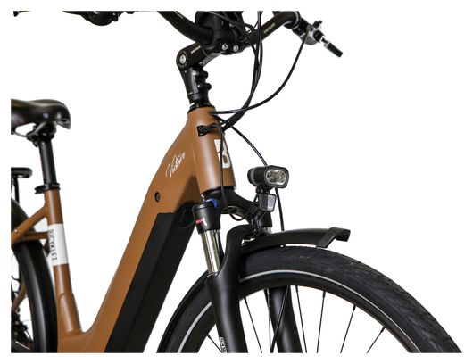 Bicyklet Victoire Elektro-Stadtfahrrad Shimano Alivio 9S 400 Wh 700 mm Braun