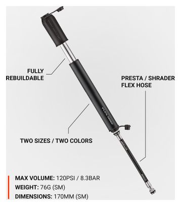Hand pump Lezyne Sport Drive HP S 120 psi Black