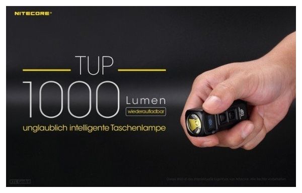 Porte-clés Nitecore TUP Light CREE XP-L HD V6 LED - 1000 lumens 2 couleurs au choix schwarz