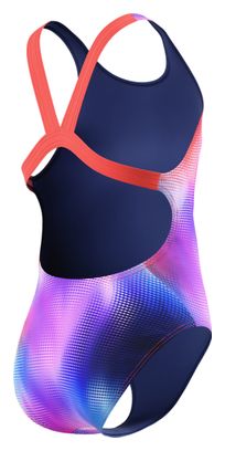 Maillot de Bain Speedo Printed Leaderback Bleu/Rose Fille