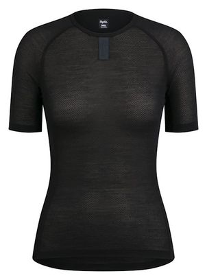 Camiseta interior de manga corta Rapha Merino Lightweight Black para mujer