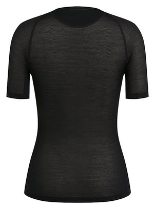Camiseta interior de manga corta Rapha Merino Lightweight Black para mujer