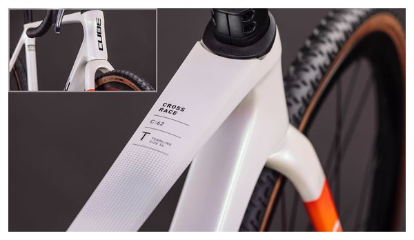 Bicicleta de ciclocross Cube Cross Race C:62 SLX Shimano Ultegra Di2/GRX Di2 12S 700 mm Teamline Pearl White 2026