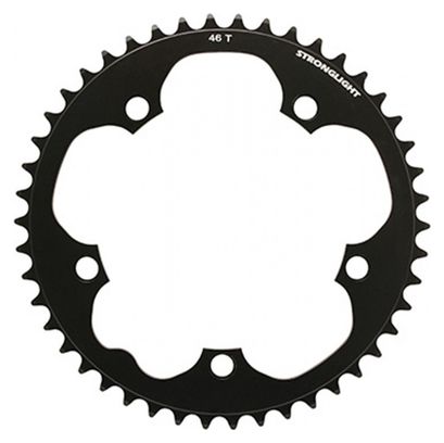 PLATEAU ROUTE 5BRA D.130 STRONGLIGHT DURAL 46DTS EXTERIEUR NOIR TYPE SHIMANO 8-9V.