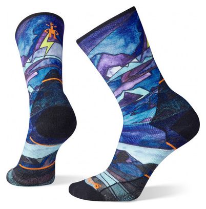 Chaussettes Femme Smartwool Athlete Edition Run Print Bleu 42-45