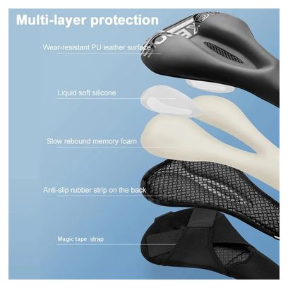 Selle de vélo en silicone antichoc Rockbros- noir