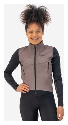 Veste Velo Hiver Rogelli Cadence - Femme - Taupe/Noir