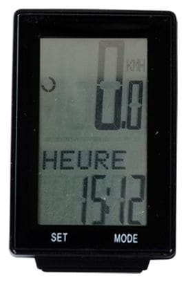 Compteur velo av fil atoo 16 fcts noir