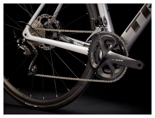 V lo de Route Trek Emonda SL 5 Disc Shimano 105 11V Lithium Quicksilver / Brushed Chrome 2021