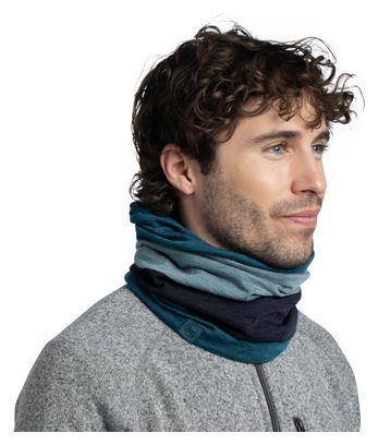 Move Block Teal Merino Neck Warmer