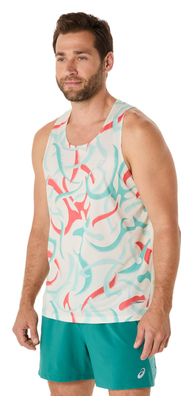 Asics Road All Over Print Tanktop Beige Herren