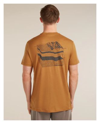 T-Shirt Icebreaker 150 Tech Lite Tee Evolving Lay Marron Homme 
